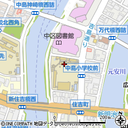 広島市役所　中島留守家庭子ども会周辺の地図