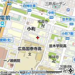 広島県広島市中区小町周辺の地図