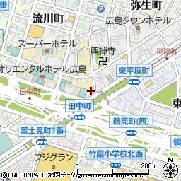 広島県広島市中区田中町5-7周辺の地図