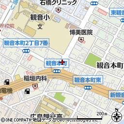 広島県広島市西区観音本町周辺の地図