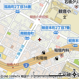 広島県広島市西区観音本町2丁目12周辺の地図