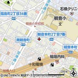 広島県広島市西区観音本町2丁目周辺の地図