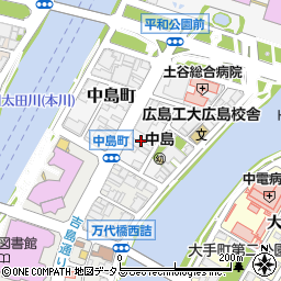 広島県広島市中区中島町周辺の地図