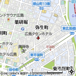 広島県広島市中区西平塚町周辺の地図
