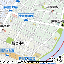 広島県広島市西区東観音町25-5周辺の地図