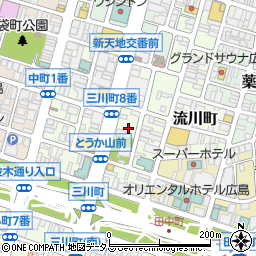 広島県広島市中区三川町周辺の地図