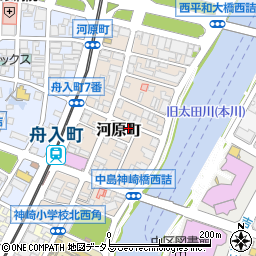 広島県広島市中区河原町周辺の地図