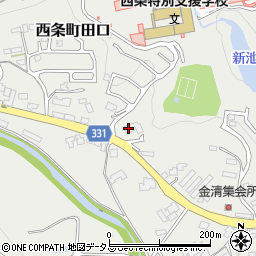 広島県東広島市西条町田口307周辺の地図