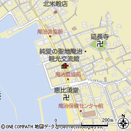 純愛の聖地庵治・観光交流館周辺の地図