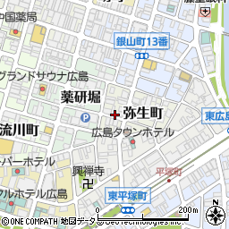 広島県広島市中区弥生町周辺の地図