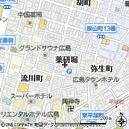 広島県広島市中区薬研堀周辺の地図