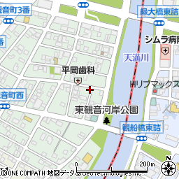 広島県広島市西区東観音町13-1周辺の地図