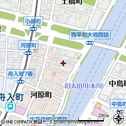 広島県広島市中区河原町4-24周辺の地図