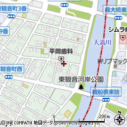 広島県広島市西区東観音町13-25周辺の地図