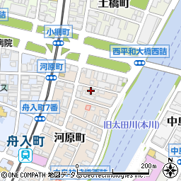 広島県広島市中区河原町4-22周辺の地図