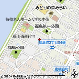 広島県広島市西区福島町2丁目34周辺の地図