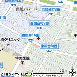 広島県広島市西区東観音町19-6周辺の地図