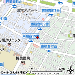 広島県広島市西区東観音町19-16-2周辺の地図