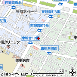 広島県広島市西区東観音町19周辺の地図