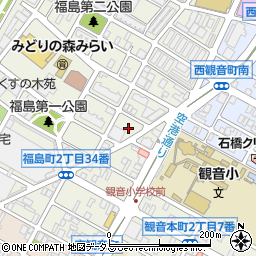 広島県広島市西区福島町2丁目27周辺の地図