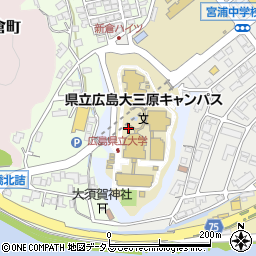広島県三原市学園町周辺の地図