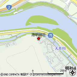 港明神社周辺の地図