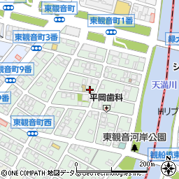広島県広島市西区東観音町周辺の地図