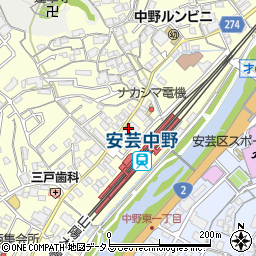 広島中野郵便局周辺の地図