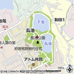 大阪府泉南郡熊取町長池周辺の地図
