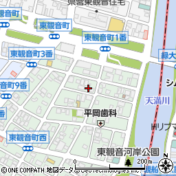 広島県広島市西区東観音町6-6周辺の地図