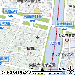 広島県広島市西区東観音町7-22周辺の地図