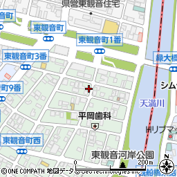 広島県広島市西区東観音町6-2周辺の地図