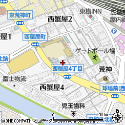 広島県広島市南区西蟹屋周辺の地図