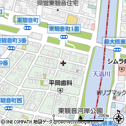 広島県広島市西区東観音町7-17周辺の地図