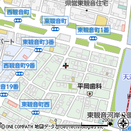 広島県広島市西区東観音町6-13周辺の地図