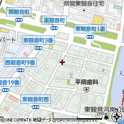 広島県広島市西区東観音町6-14周辺の地図