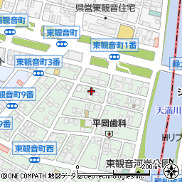 広島県広島市西区東観音町6-22周辺の地図