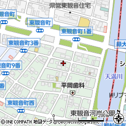 広島県広島市西区東観音町6-23周辺の地図