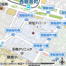 広島県広島市西区西観音町周辺の地図