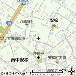 大阪府泉佐野市南中安松279周辺の地図