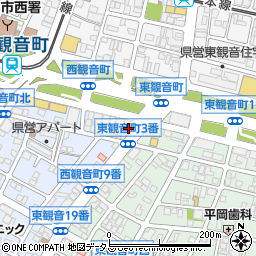 ゆうき亭観音店周辺の地図