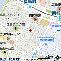 広島県広島市西区福島町2丁目周辺の地図