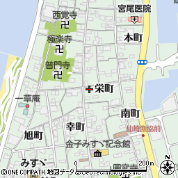 山口県長門市仙崎栄町1408-1周辺の地図