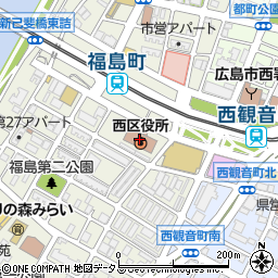 広島市役所　西区役所市民部市民課住民係周辺の地図