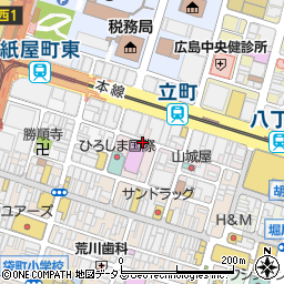 ラウンドワン広島駐車場【機械式 高さ155㎝以下：8:00〜22:00】周辺の地図