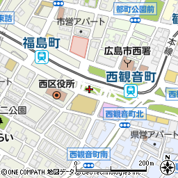 広島県広島市西区福島町2丁目1周辺の地図