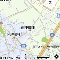 大阪府泉佐野市南中岡本周辺の地図