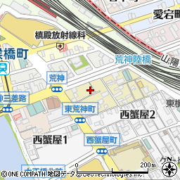広島県広島市南区東荒神町周辺の地図