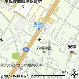 大阪府泉佐野市南中安松292-14周辺の地図