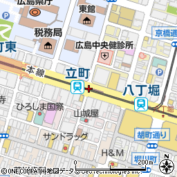 広島県広島市中区周辺の地図
